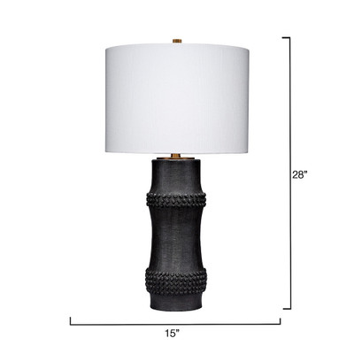 Jamie Young Rail Polyresin Table Lamp with Linen Shade - Black