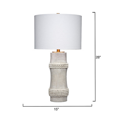 Jamie Young Rail Polyresin Table Lamp with Linen Shade - White