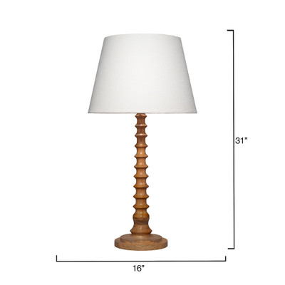 Jamie Young Revolution Wood Table Lamp with Linen Shade - Natural