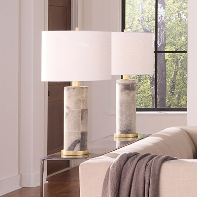 Jamie Young Rivet Vellum Table Lamp - Grey