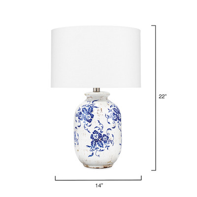 Jamie Young Ruth Ceramic Table Lamp - Blue
