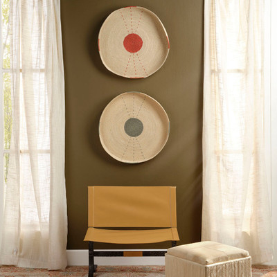 Jamie Young Sundial Seagrass Round Wall Art - Teal