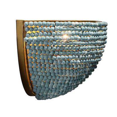 Jamie Young Barnacle 1-Light Beaded Demi Lune Wall Sconce - Blue