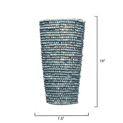 Jamie Young Seawall 1-Light Beaded Cone Wall Sconce - Blue