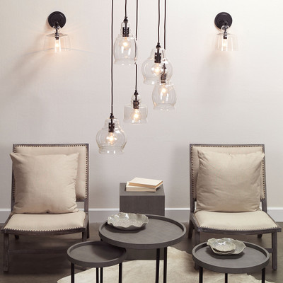 Jamie Young Hudson Glass Wall Sconce - Black