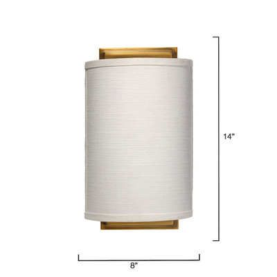 Jamie Young Riley Linen 1-Light Wall Sconce