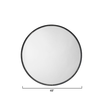 Jamie Young Refined Iron Round Large Wall Mirror - Black