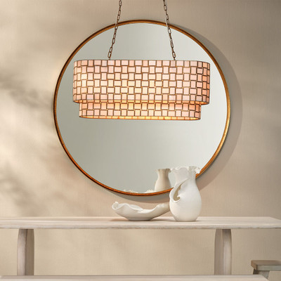 Jamie Young Refined Iron Round Extra Large Wall Mirror - Gold