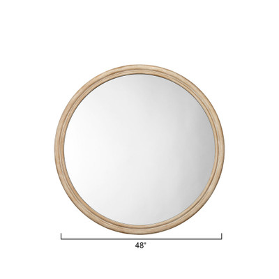 Jamie Young Riley Wood Round Wall Mirror - Large