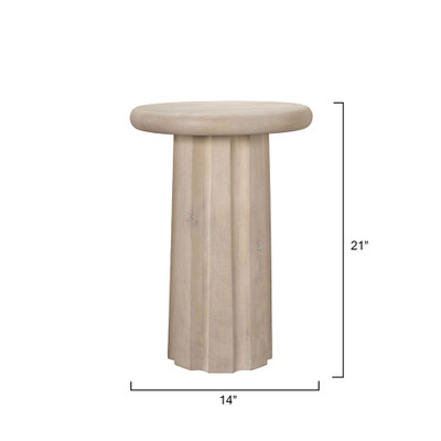Jamie Young Cremini Wood Side Table - Off-White