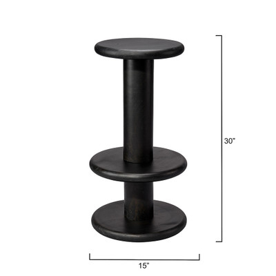 Jamie Young Rye Mango Wood Barstool - Black