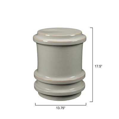 Jamie Young Reglet Ceramic Stool - White