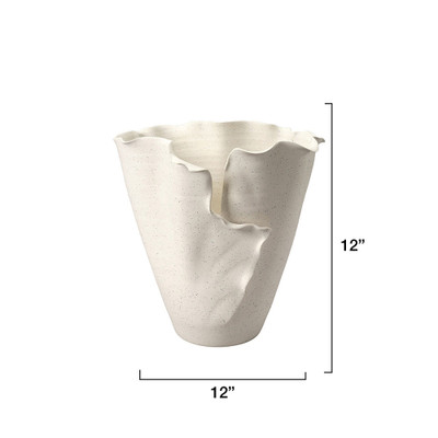 Jamie Young Flounce Porcelain Vase - White