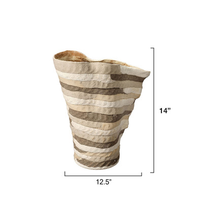 Jamie Young Textile Porcelain Tall Vase - Brown