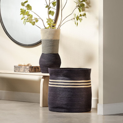 Jamie Young Camden Seagrass Basket - Navy
