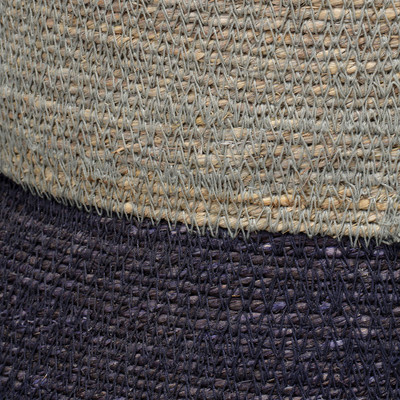 Jamie Young Large Seagrass Beetle Basket - Blue