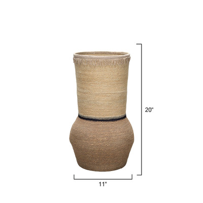 Jamie Young Medium Seagrass Beetle Basket - Taupe