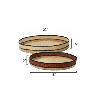 Jamie Young Scarab Seagrass Trays (Set of 2) - Natural