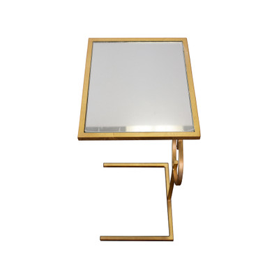 Worlds Away Georgia Cigar Table In Gold Leaf With Inset Mirror Top