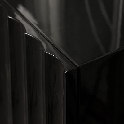 Worlds Away Odette Black Lacquer 4 Door Scalloped Front Cabinet (Closeout)