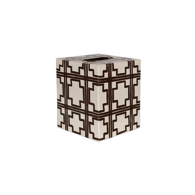 Kleenex Box Cream With Brown Squares