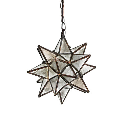 Worlds Away Small Star Chandelier With Antique Mirror