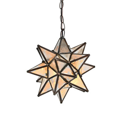 Worlds Away Small Star Chandelier With Antique Mirror