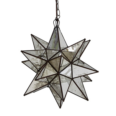 Worlds Away Large Star Chandelier With Antique Mirror