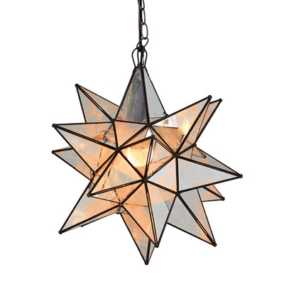 Worlds Away Large Star Chandelier With Antique Mirror