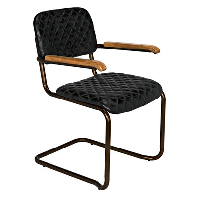 Noir 0045 Arm Chair - Vintage Black Leather