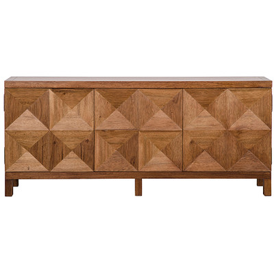 Noir Quadrant 3 Door Sideboard - Dark Walnut
