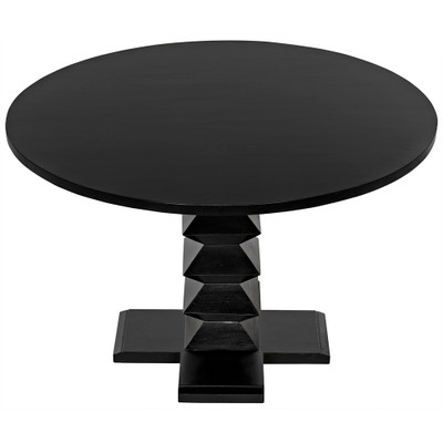 Noir Zig-Zag Dining Table - 48" Diameter - Hand Rubbed Black