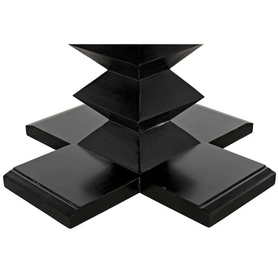 Noir Zig-Zag Dining Table - 48" Diameter - Hand Rubbed Black