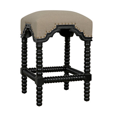 Noir Abacus Counter Stool - Hand Rubbed Black