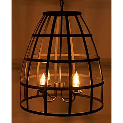 Noir Birdcage Pendant 305 - Black Steel