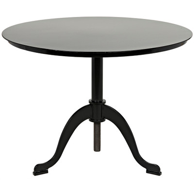 Noir Kaldera Side Table - Black Steel