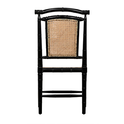 Noir Colonial Bamboo Side Chair - Hand Rubbed Black