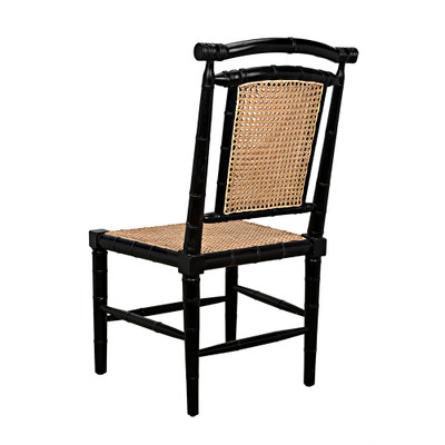 Noir Colonial Bamboo Side Chair - Hand Rubbed Black