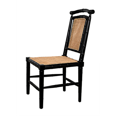 Noir Colonial Bamboo Side Chair - Hand Rubbed Black