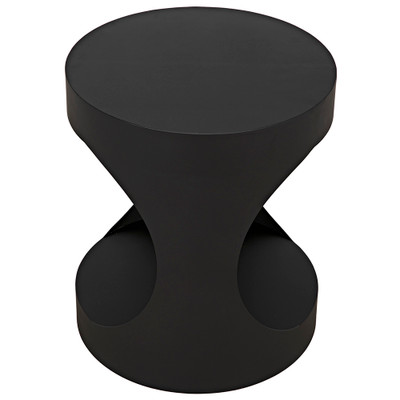 Noir Eclipse Round Side Table - Black Steel