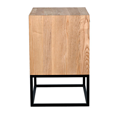 Noir Garland Side Table - Elm With Black Steel