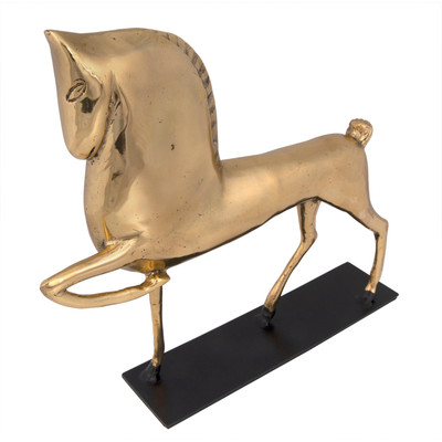 Noir Horse On Stand - Brass