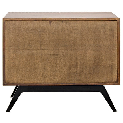 Noir Illusion Single Sideboard With Steel Base - Dark Walnut