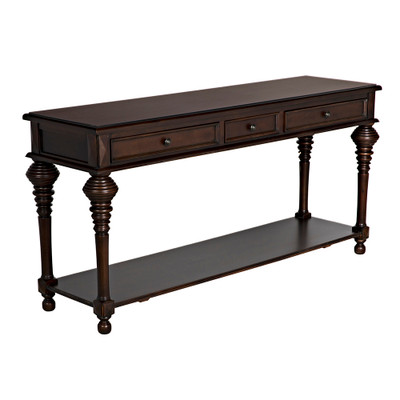 Noir Colonial Large Sofa Table - Distressed Brown