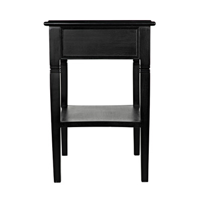 Noir Oxford 1-Drawer Side Table - Hand Rubbed Black