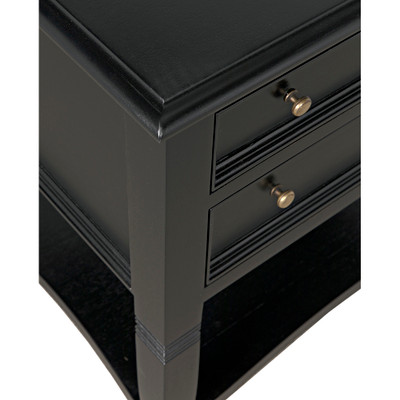 Noir Oxford 2-Drawer Side Table - Hand Rubbed Black