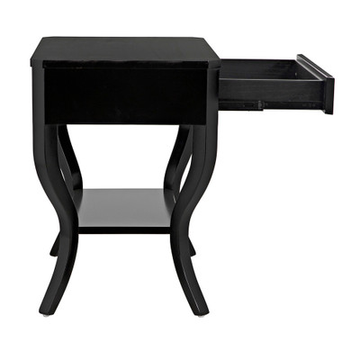 Noir Weldon Side Table - Distressed Black