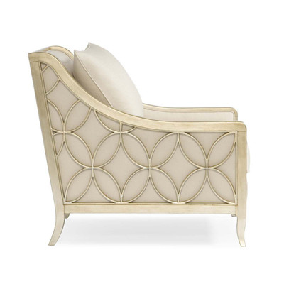 Social Butterfly - Pure Silver Decorative Exposed Wood Armchair image 2