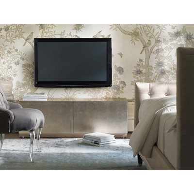 The Low Down - Contemporary Taupe Silver Leaf Media Cabinet image 3