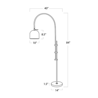 Regina Andrew Arc Floor Lamp With Metal Shade - Polished Nickel